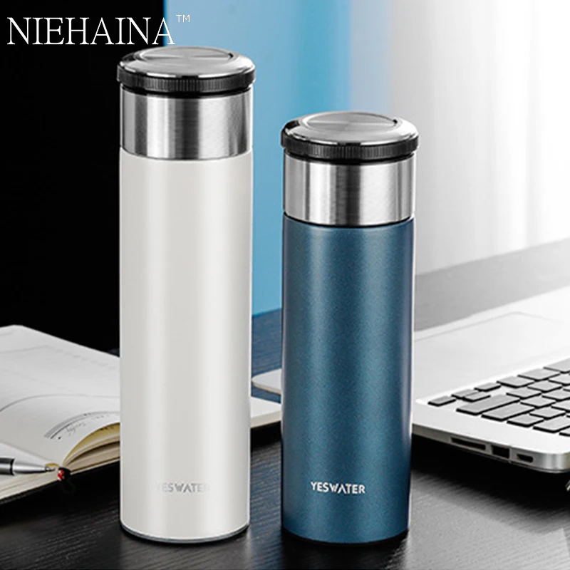 

520/420Ml Vacuum Flask Portable Water Cup Large-capacity Tea Separation Cup 304 Stainless Steel Tea Cup Men's Car Water Bottle