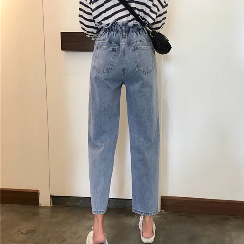 

Spring Autumn High Waist Jeans Women Streetwear Womens Denim pants Loose Korean Fashion Soft Cropped Wide Leg Jeans Light blue