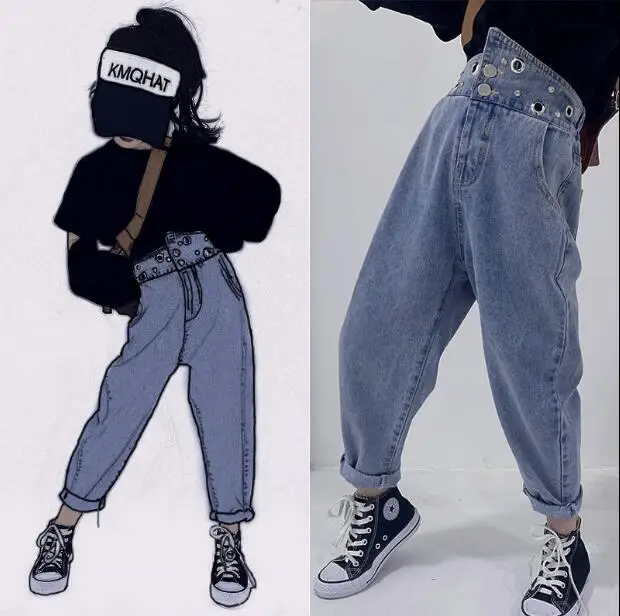 Новинка 2020 года Оптовая продажа Джинсовые шаровары для девочек Модные весенние