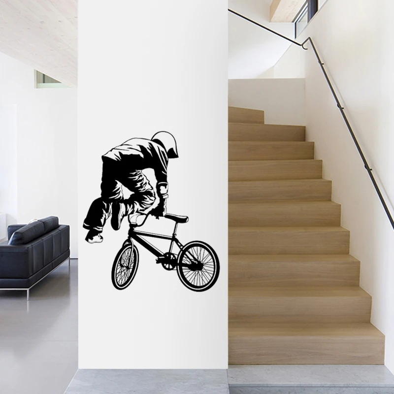 Наклейка на стену BMX Bike Shop виниловые спортивные плакаты наклейки Декор роспись