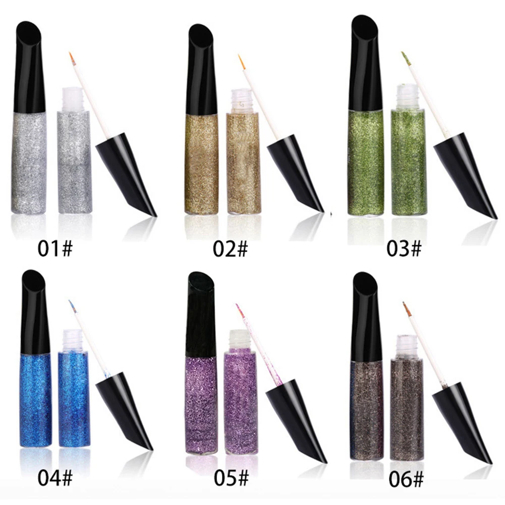 Жидкая подводка для глаз супер водостойкая Черная Подводка с металлическим