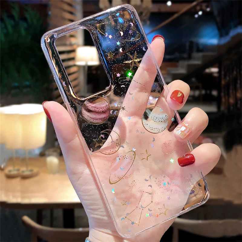 Для Samsung Galaxy A6 A8 плюс J4 J6 A9 A7 2018 чехол блеск планета Мягкий силиконовый J7 J5 J3 J2 Prime Pro