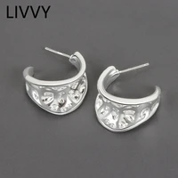 livvy silver color korean irregular bump earrings charm women trendy jewelry vintage party accessories gifts earring
