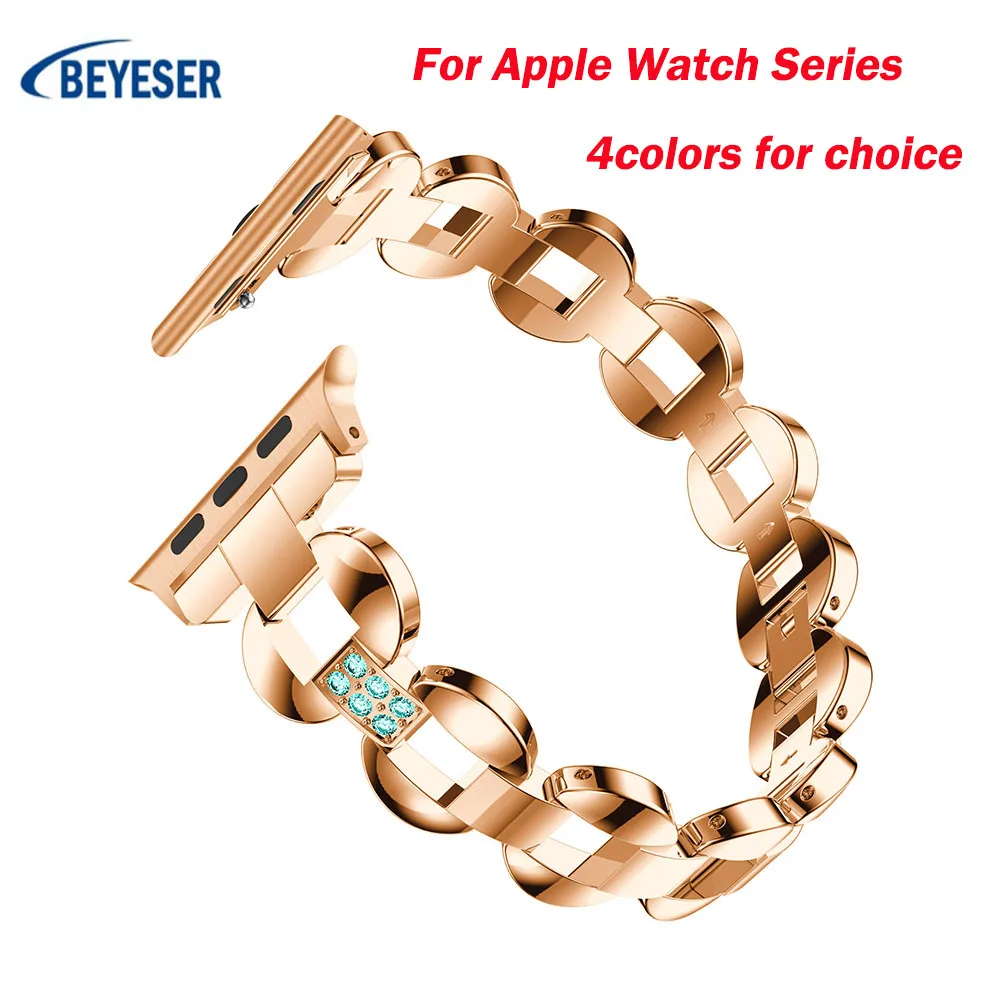 Стальной ремешок для часов Apple Watch Series 4 1 3 2 ремешок стальной ремешок для iWatch 42 38 40 44 мм Ремешки для наручных часов из нержавеющей стали
