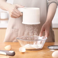 hand held flour sieve flour fine mesh sieve flour filter baking sieve cup baking supplies tools with lid cooking sieve tools