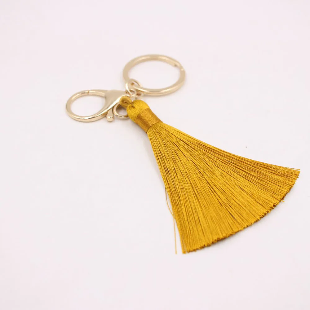 

Tassel Women Keychain Bag Pendant Alloy Car Key Chain Ring Holder Retro Jewelry Rainbow Charm Keychain Beach Jewelry