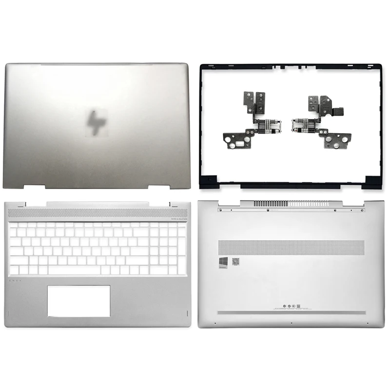 Barato Cubierta Trasera LCD Para Portátil HP ENVY X360 15-BP 15M-BP, Bisel Frontal, Bisagras, Reposamanos, Cubierta Inferior De 15,6 Pulgadas, Plata 924344-001, Nuevo