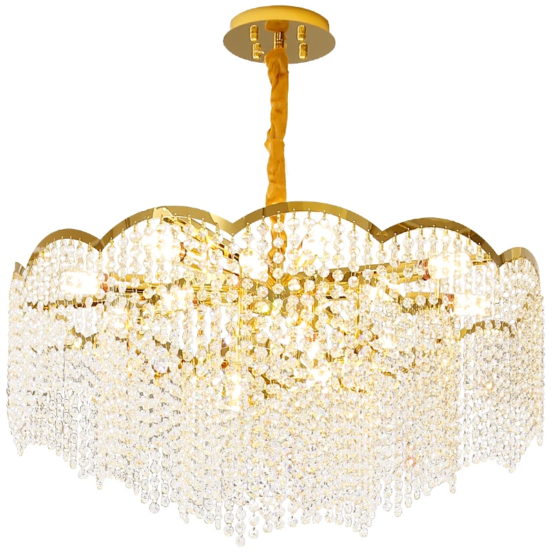 

Modern stainless steel K9 crystal chandelier elegant and gorgeous LED restaurant energy-saving bedroom living room bar porch cor