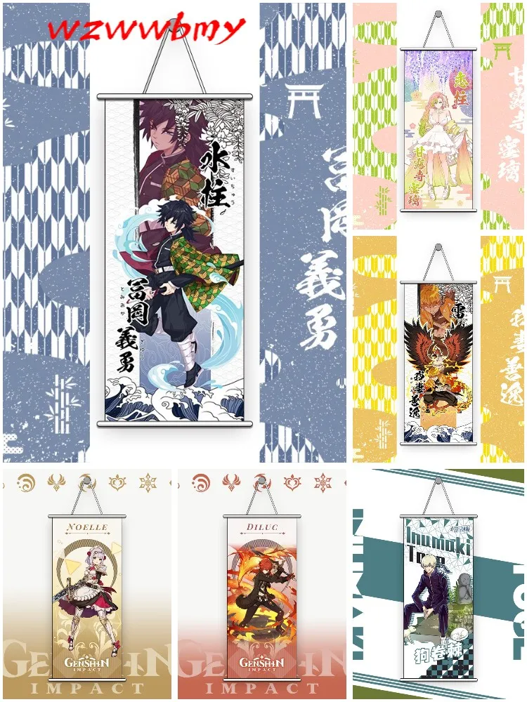 

Two-dimensional Anime Jujutsu Kaisen Game Genshin Impact Demon Slayer Coaplay Cartoon Hanging Picture 74x35cm