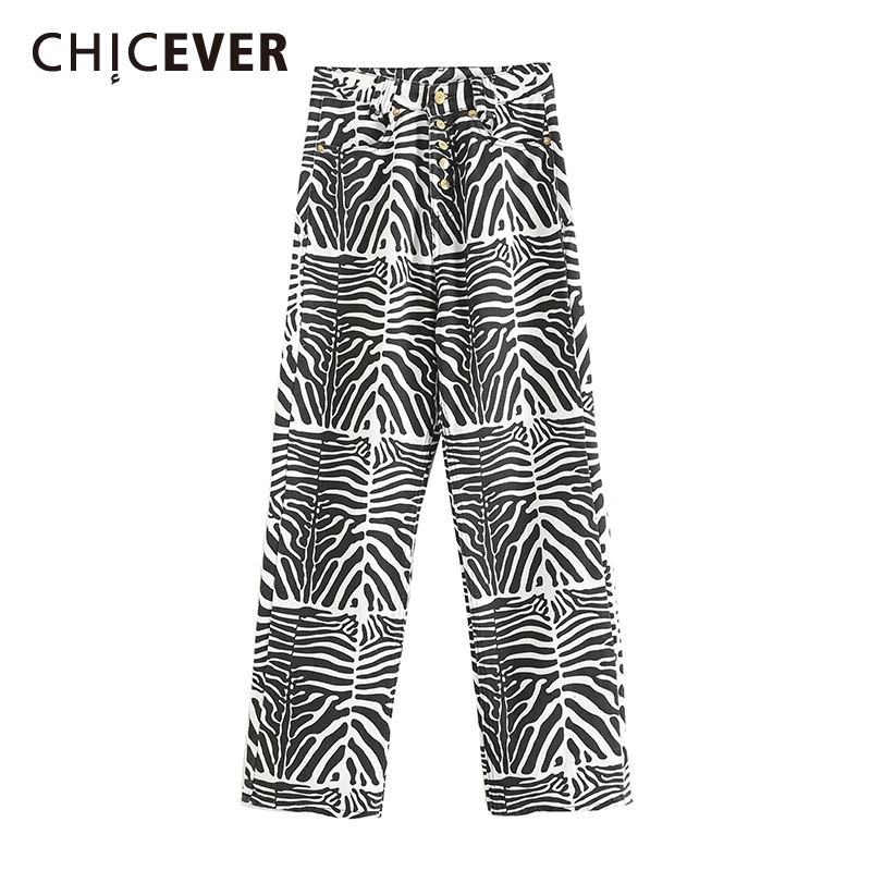 

CHICEVER Casual Colorblock Colorblock Cuffed Denim Jeans For Women High Waist Patchwork Button Baggy Jeans Female Autumn Stylish