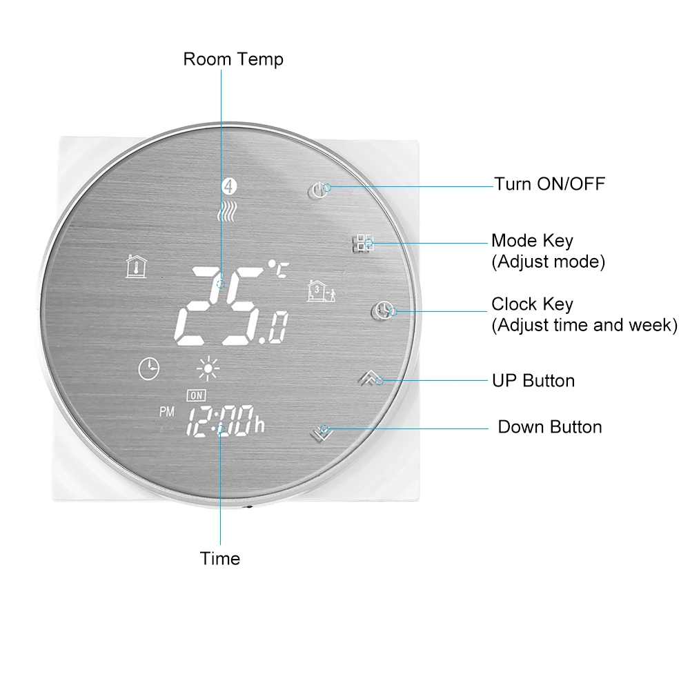 Термостат для водонагревателя с Wi Fi программируемый сенсорный ЖК дисплей|Умная