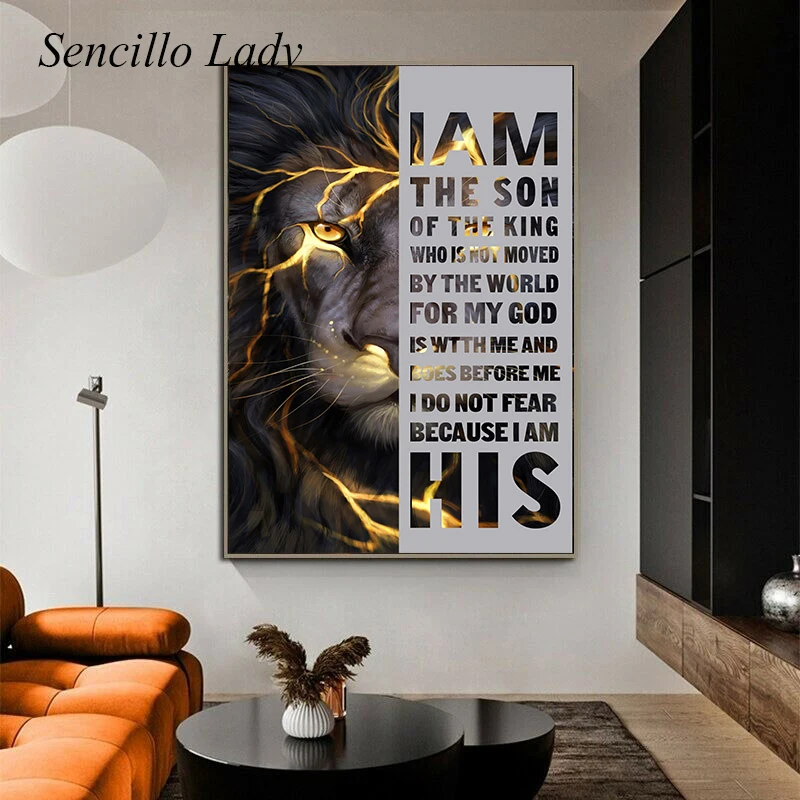 

Мотивационный постер с изображением короля льва, абстрактная фотография, настенная живопись, Современное украшение для дома и гостиной