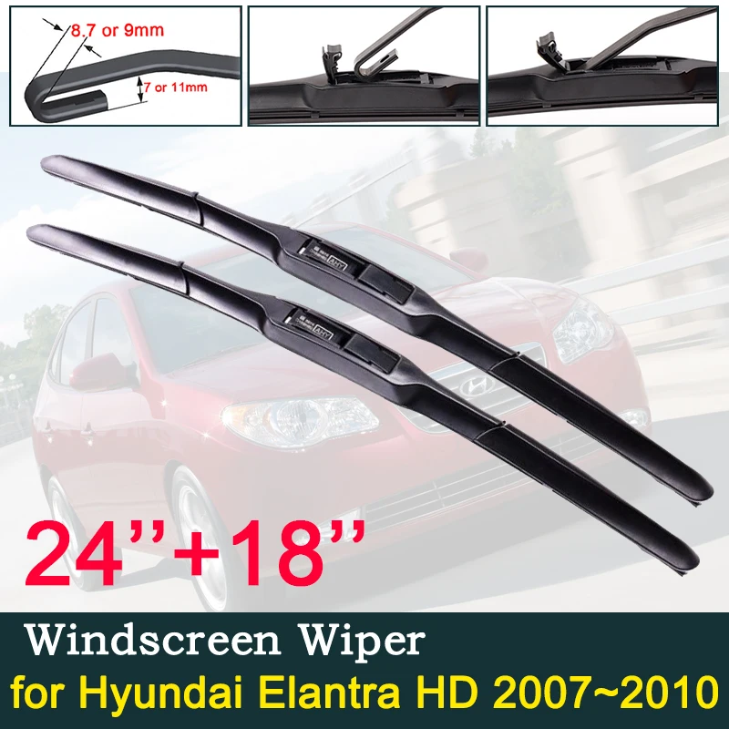 

Car Wiper Blade for Hyundai Elantra HD 2007~2010 Front Windscreen Windshield Wipers Car Accessories J U Hook Type 2008 2009