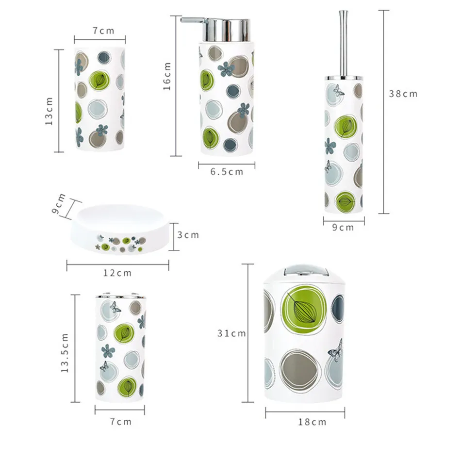 

TTLIFE Printed Plastic Bathroom Storage 6 Sets Toiletries Set European Wash Set Hotel Bathroom Supplies Bathroom Accessories