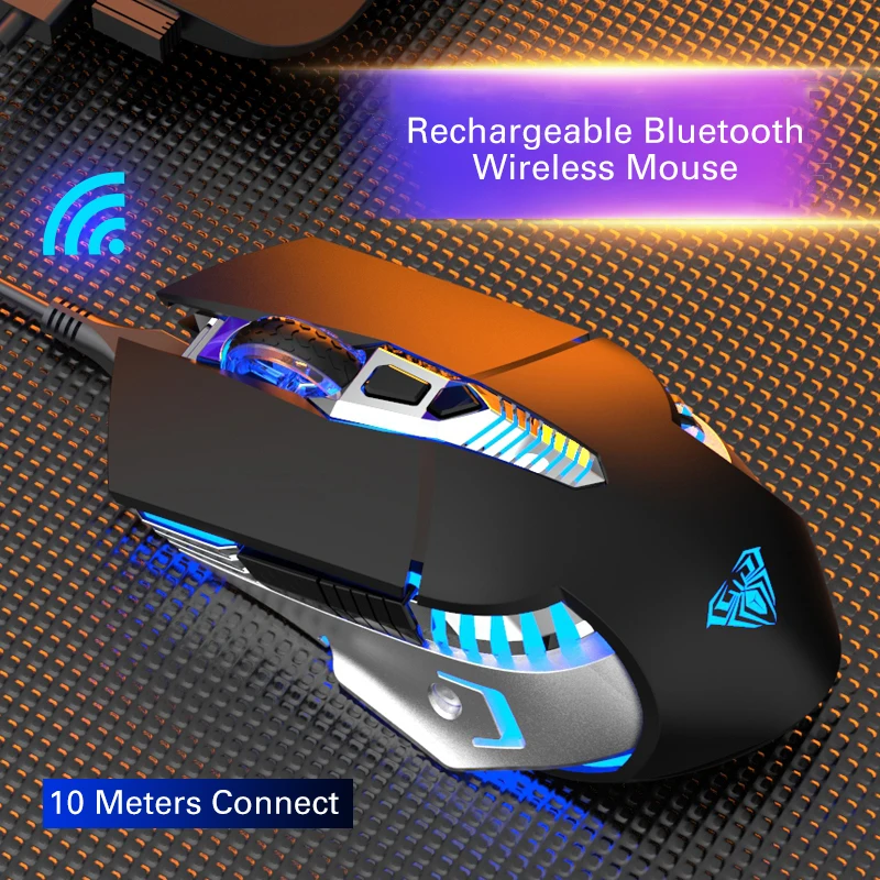 

Wireless Gaming Mouse Rechargeable Silent Ergonomic 7 Keys Bluetooth3.0/5.0 USB 2400 DPI mouse For Laptop Computer Pro Gamer PC