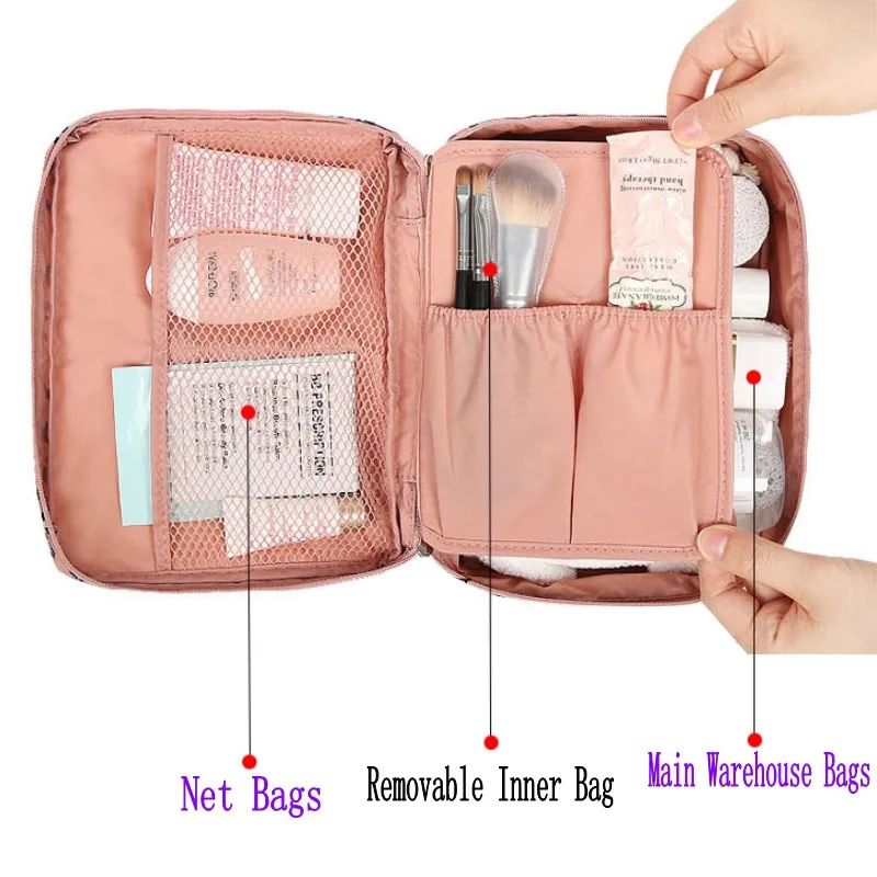 

Free Shipping Women Cosmetic bag High Quality Make Up Bag Organizer Travel Cosmetic Case For Female Storage Toiletry Bag