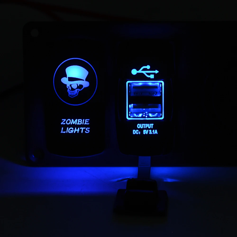 Кулисный Переключатель светильник переключатель ВКЛ ВЫКЛ и Dual 5V 3.1A USB Зарядное