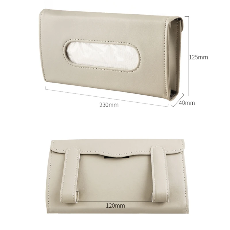 

1Pcs PU Leather Car Tissue Box Towel Sets Car Sun Visor Tissue Box Holder Auto Interior Storage Decoration Car Accessories