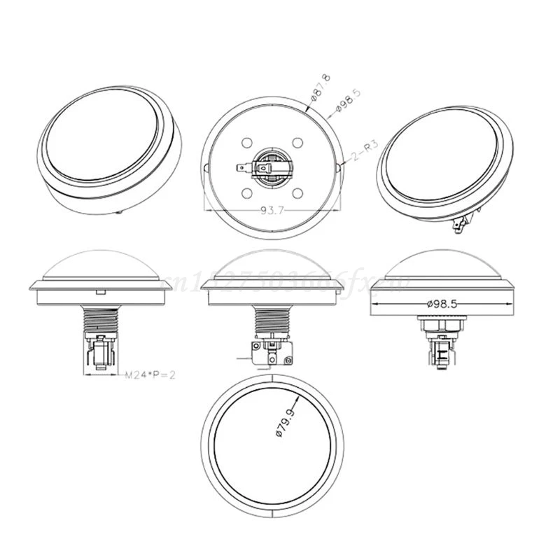 

100mm Big Round Push Button LED Illuminated with Microswitch for DIY Arcade Game Machine Parts DC12V Large Dome Light Switch