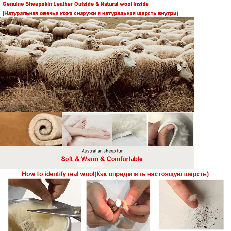 Новые модные женские зимние ботинки из натуральной овечьей кожи Ботильоны 100%