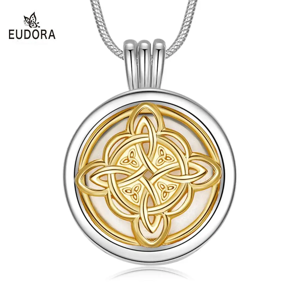 EUDORA Aroma celtics knot Retro Necklace Antique Locket Pendant Perfume Essential Oil Diffuser Locket Aromatherapy Jewelry X72