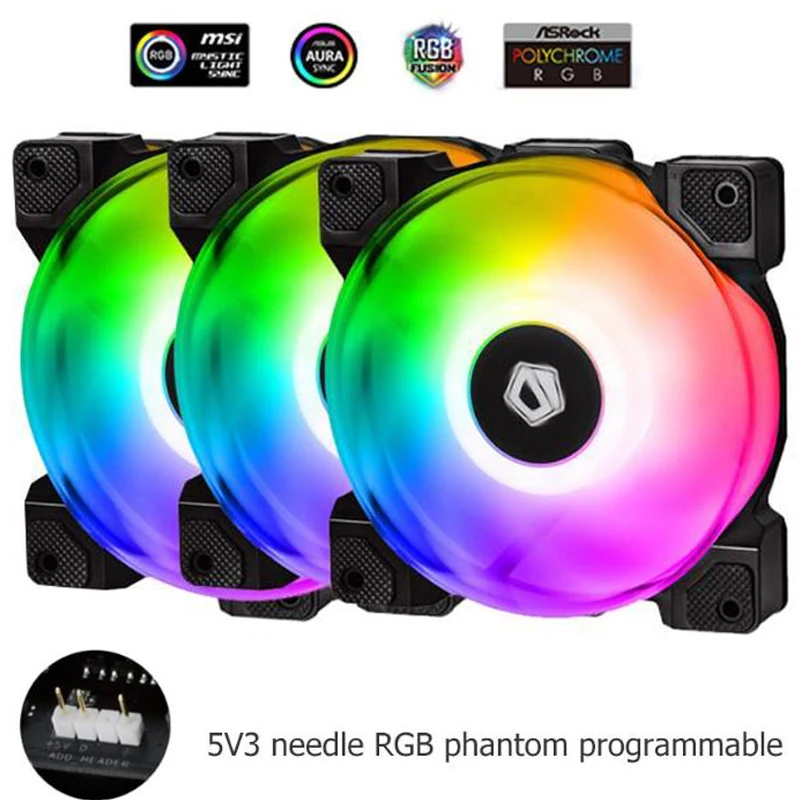 ALLOYSEED 3 DF-12025-ARGB трио материнская плата вентиляторы кулер синхронизация PWM PC чехол двойной шарикоподшипник компьютерные компоненты охлаждающий вентилятор