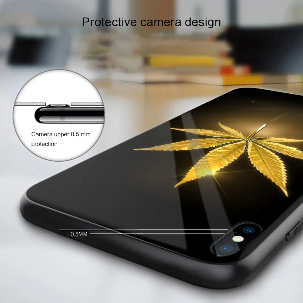 

Psychadelic Smoke Weed Soft Glass Silicone Case For iPhone 12 11 Pro X XS Max XR 8 7 6 Plus SE 2020 S Mini Balck Cover