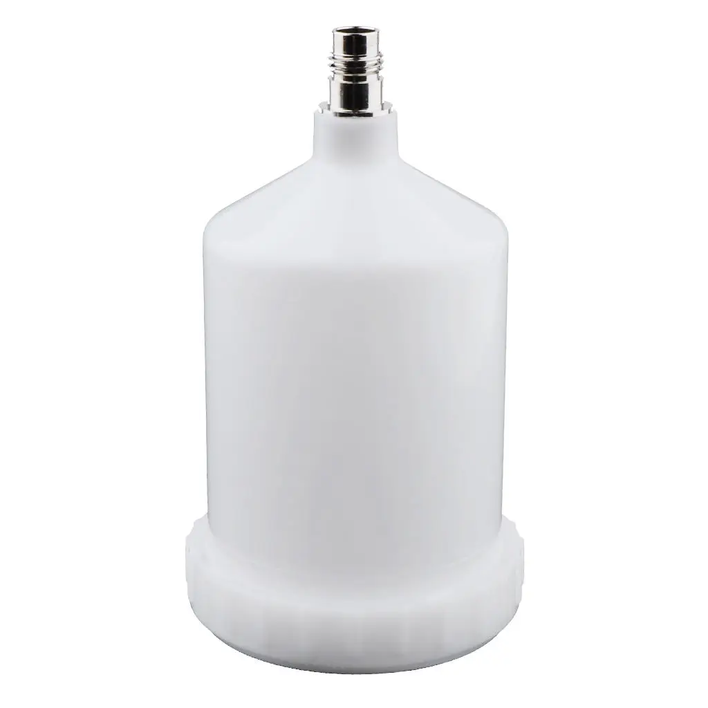 

Plastic Air Gravity Spray Paint Airbrush Cup Pot 600ml Two Filters Stainless Steel Threaded Feed Connector