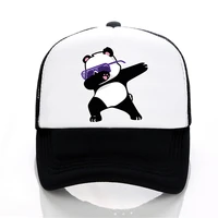 fashion men women baseball caps mesh the dabbing panda cap summer cartoon panda mesh net trucker cap hats