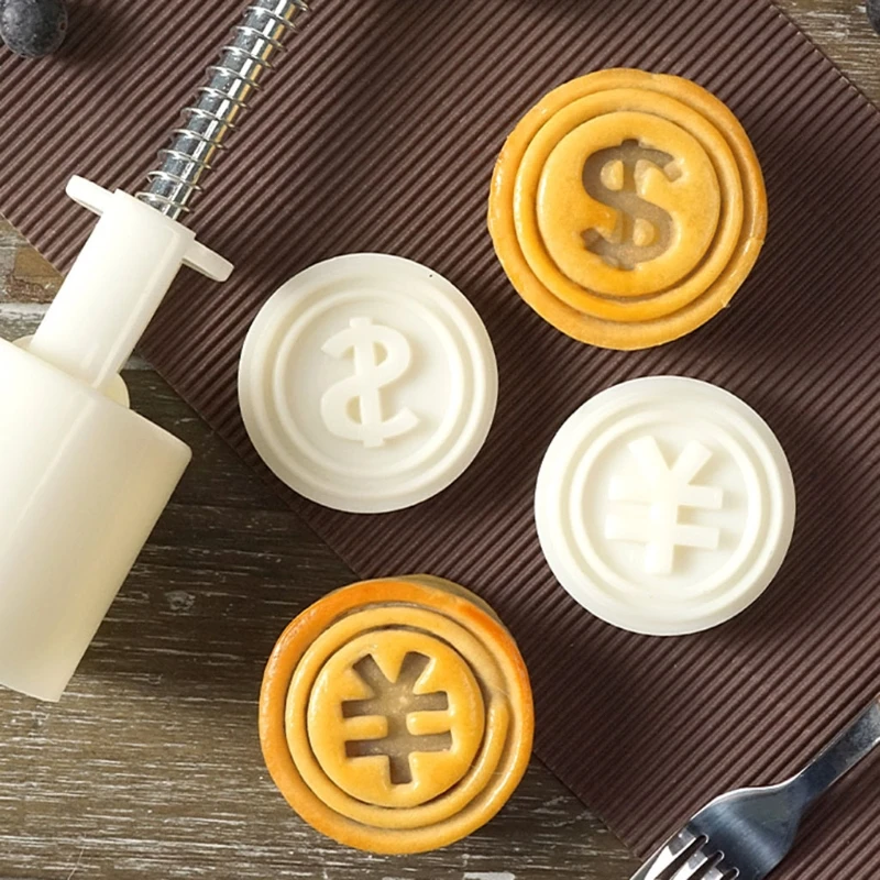 Moon Cake Mould 50g Pattern Hand-Pressure Mooncake Molds for Mid-Autumn DIY Pastry Tool with 2 PCS Round Dropship | Дом и сад