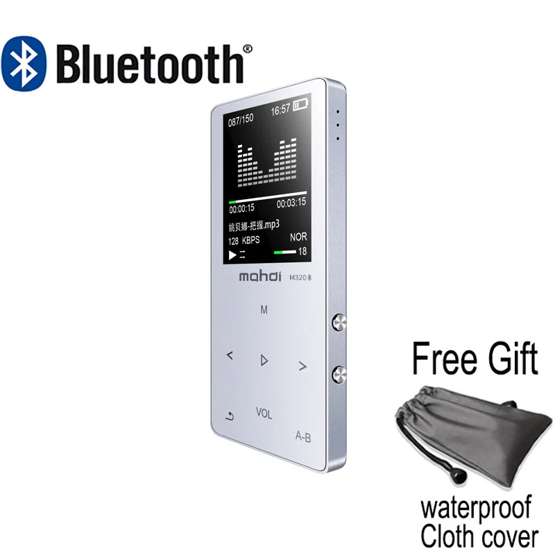 Silver with bluetoot Металлический Bluetooth MP3 плеер без потерь HiFi MP3 музыкальный плеер с высококачественным звуком динамик электронная книга FM радио часы - Цвет: Silver with bluetoot