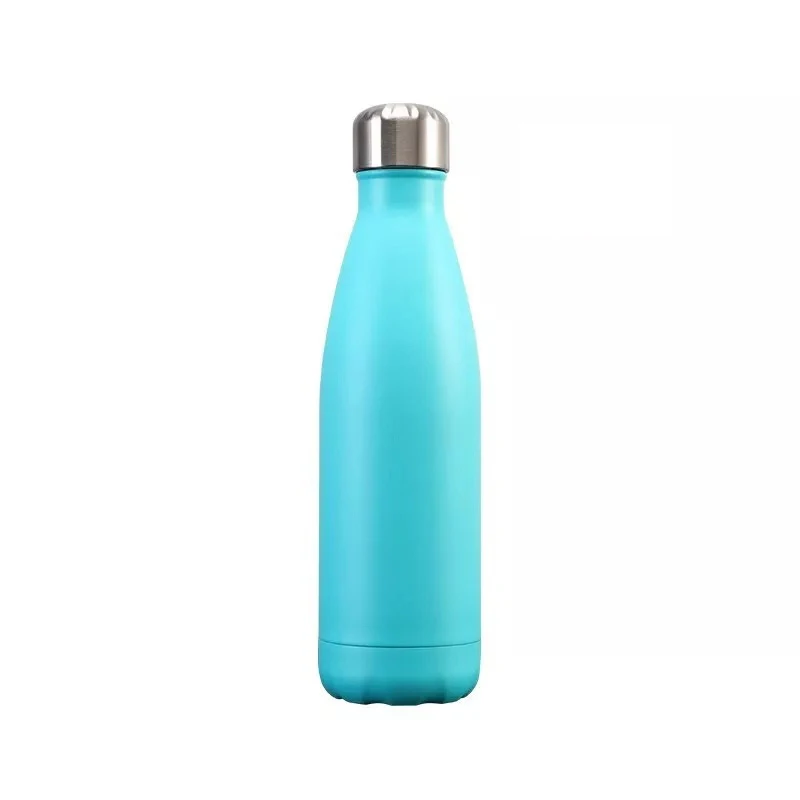 Turquoise blue Логотип на заказ матовая серия 500 мл бутылка для термос для воды из нержавеющей стали термосы чашка Термокружка - Цвет: Turquoise blue