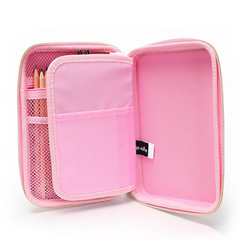 Каваи ангел крыло пенал Забавный Сердце Лазерная Радуга коробка для карандашей