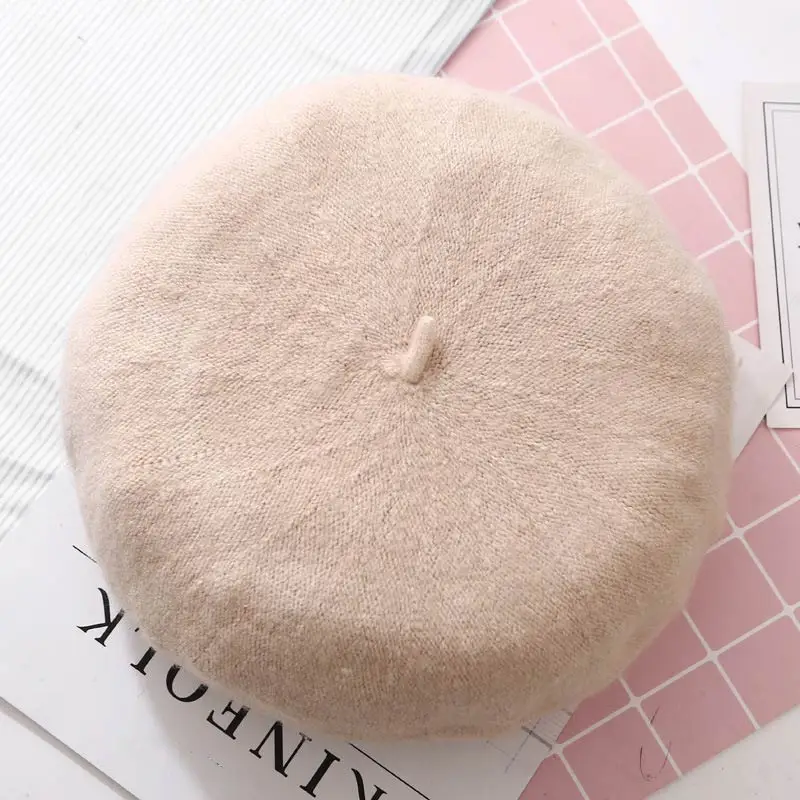 Корейский Лидер продаж шерсть теплые 1 шт. женские береты шляпа художника Стиль в