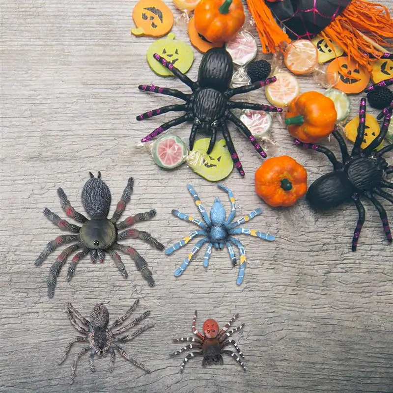 

Имитация паука, 4 шт., искусственная игрушка, реалистичные поддельные пауки, страшные реалистичные пауки, украшение для Хэллоуина