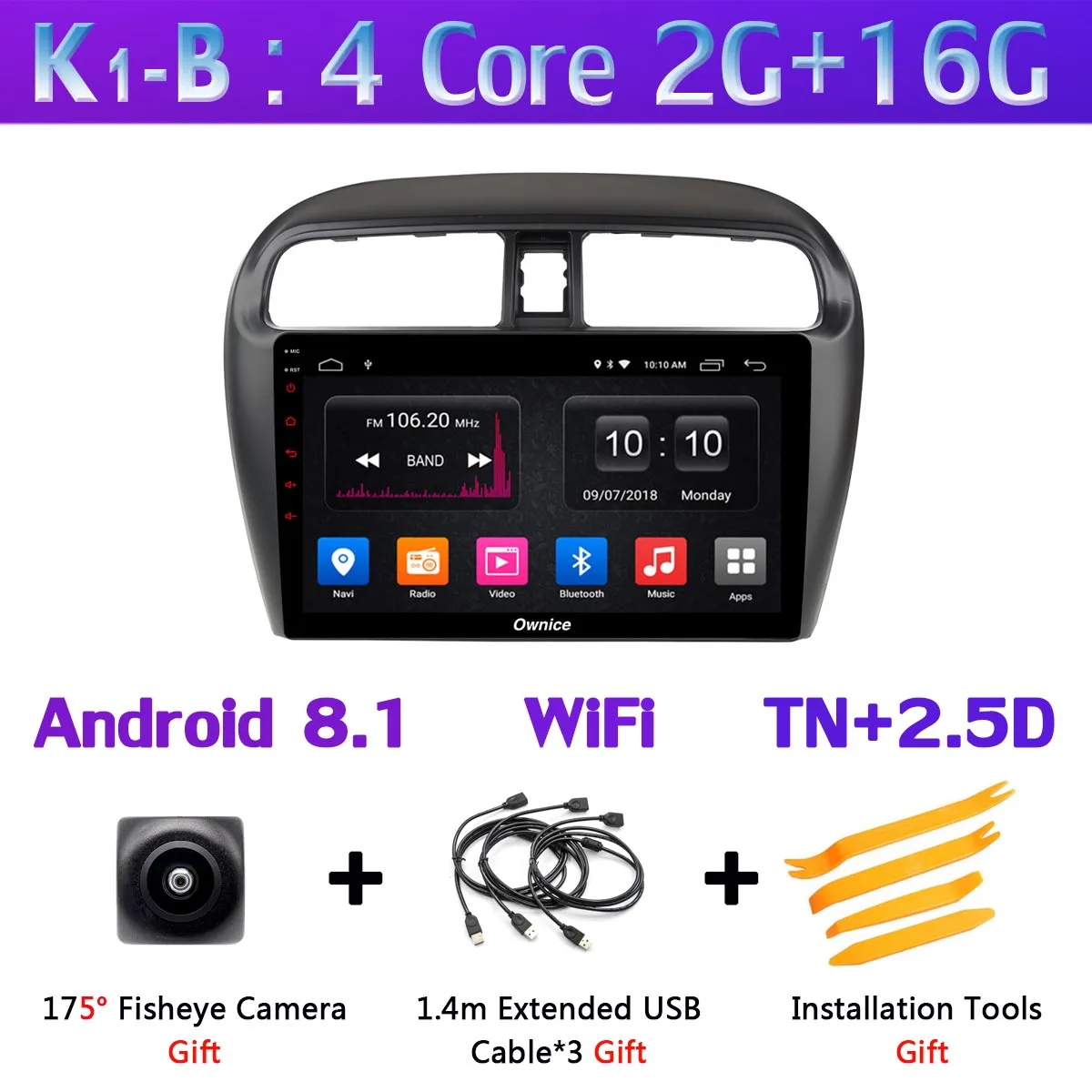 K1-B 360 ° AHD DVR камера 4GSIM wifi Android 9,0 8Core 4+ 64G SPDIF DSP CarPlay gps радио для Mitsubishi Mirage Attrage GT G46 2012 - Цвет: K1-B