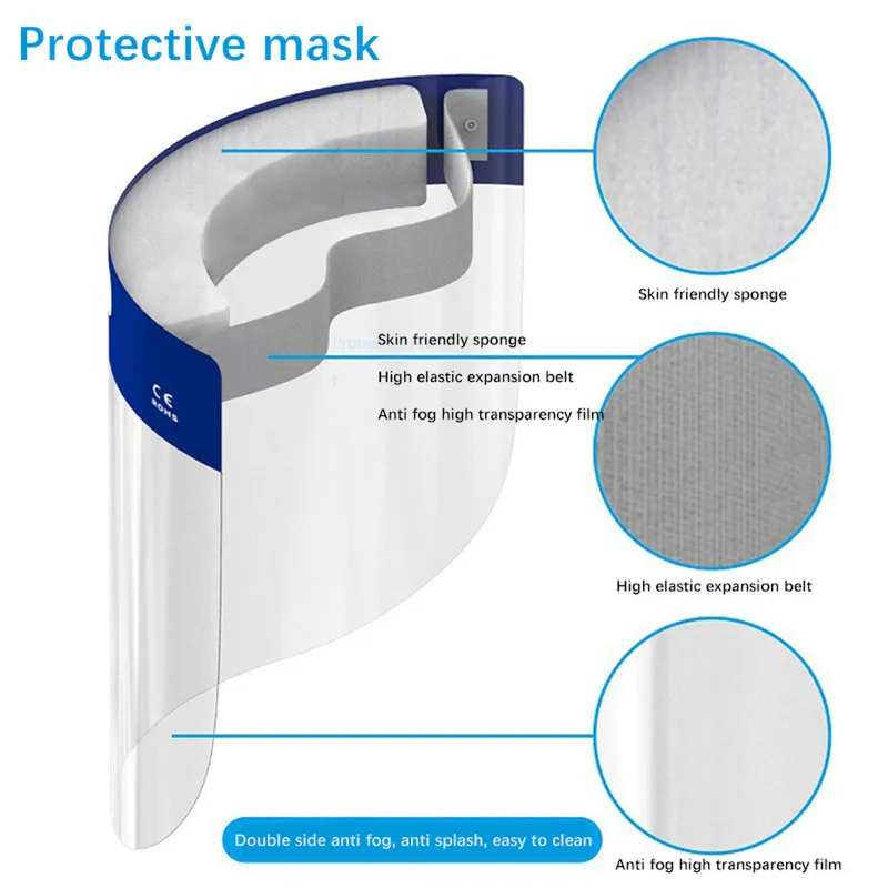 Kitchen Oil Splash Safety Faces Shields Anti-Smoke Cook Transparent Screen Visors For Restaurant Tools | Дом и сад