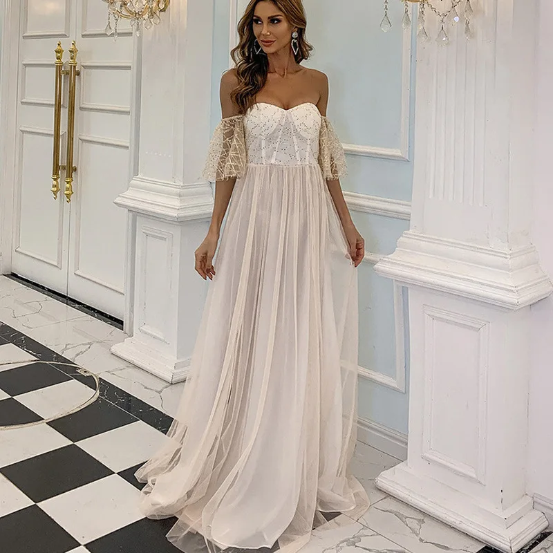 Осень-зима 2021 европейские и американские шифоновые вечерние женские платья с