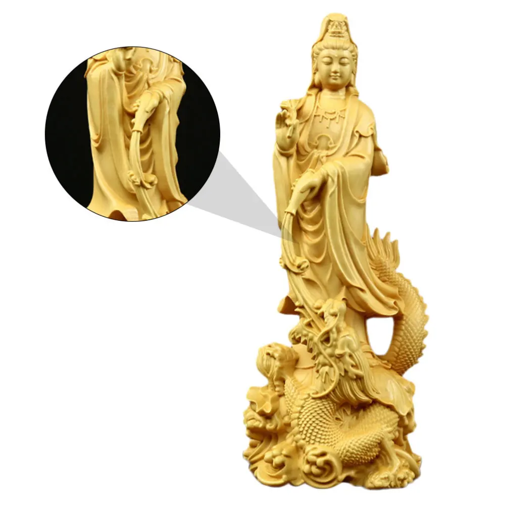 

Chinese Statue Temple Decoration Wooden Ornament Wood Guanyin Statue
