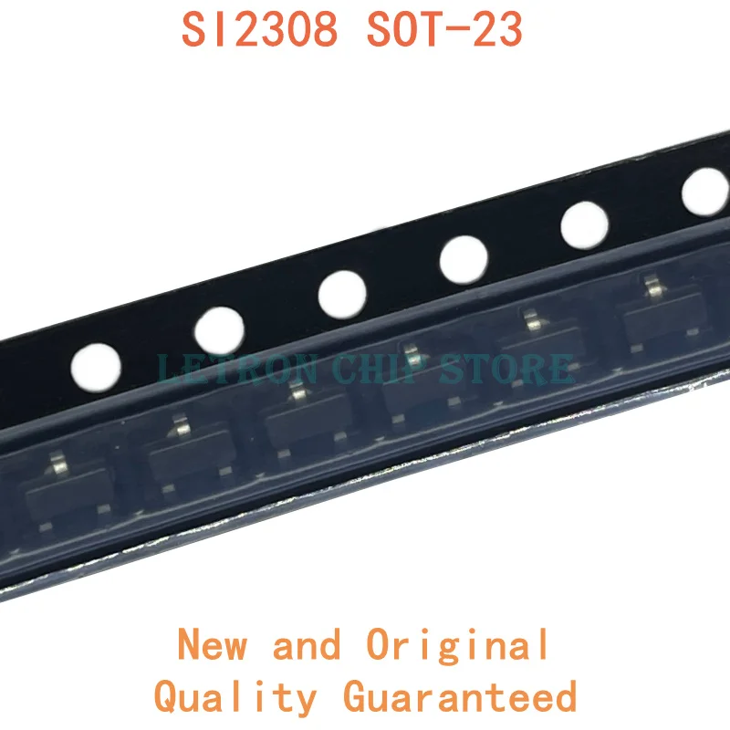 100 шт. SI2308 SOT-23 A8SHB SOT23 SMD 2A 60V N-CH MOSFET Новый и оригинальный чипсет IC