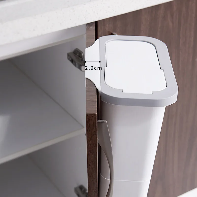 

Cabinet Mounted Trash Can Wall-mounted Kitchen Garbage Bin Dustbin with Lid B1