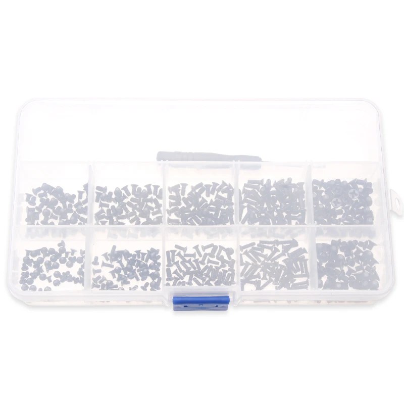 500 шт./кор. M2/M2.5/M3 черного цвета украшенная металлическими крестами головки болтов