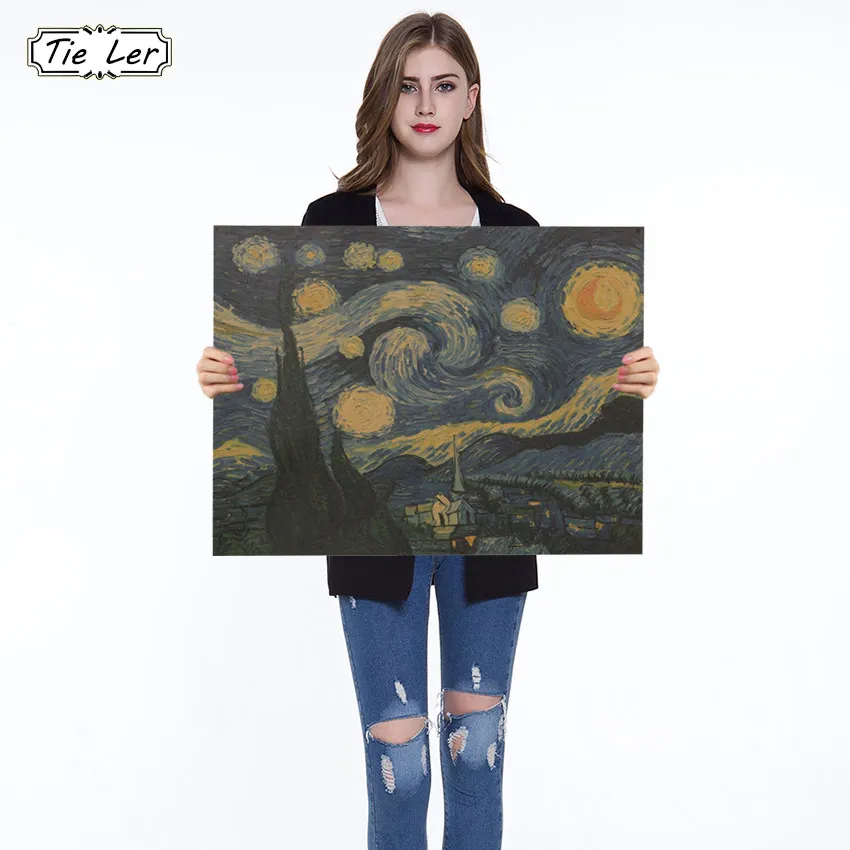 Импрессионистское шедевр живопись звездное небо плакат бумажный украшение