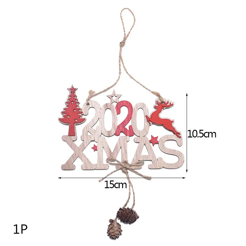 Multi Style Christmas Wooden Pendant Creative Wood Craft Ornaments DIY Chriatmas Tree Hanging Decoration Xmas Gift Supplies - Цвет: 1P-352-B02