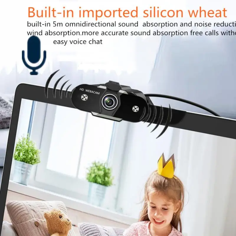 

HD 2K/1080P/720P/480P Auto Focus Webcam With Microphone And Privacy Cover Noise Reduction High-Definition USB Webcam Camera