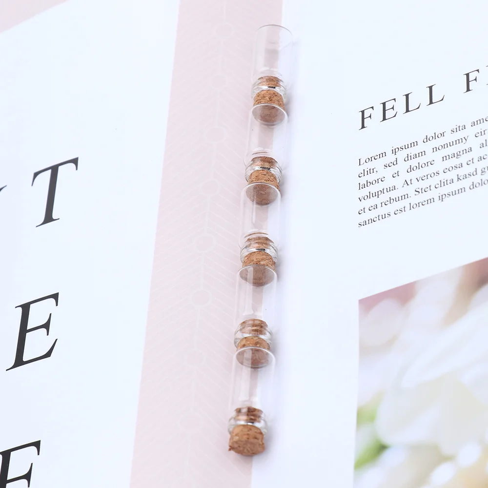 

25 Pcs Clear Small Mini Glass Jars with Cork Stoppers DIY Wish Bottles For Message Weddings Wish Party Favors 11x22mm