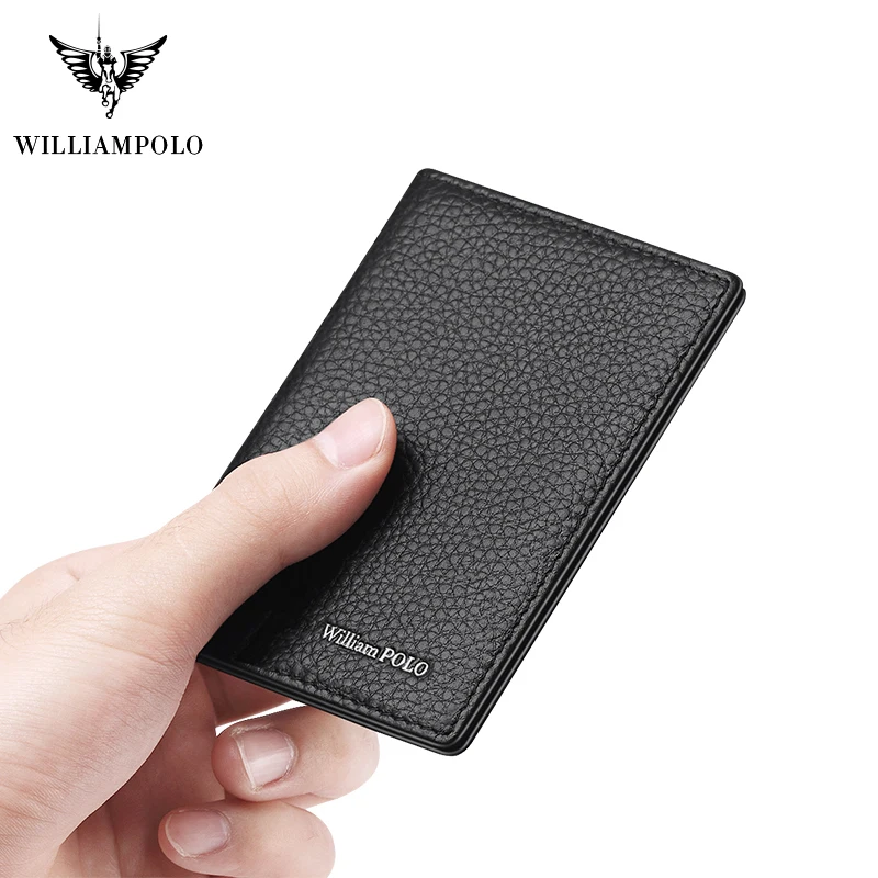 Брендовый Чехол-держатель для карт из натуральной кожи от бренда WILLIAMPOLO, мужской держатель для фото из натуральной кожи, мини дизайн, мода
