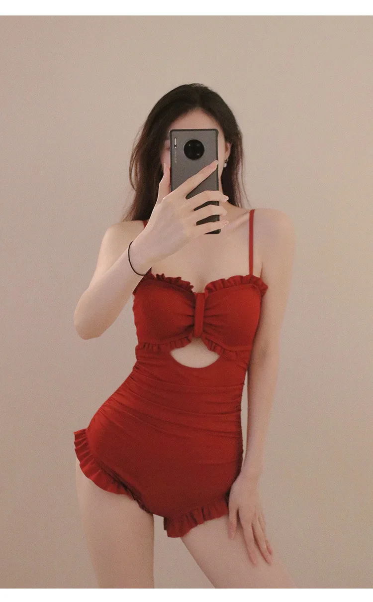 Женский купальник новинка 2021 пикантный слитный в Корейском стиле INS