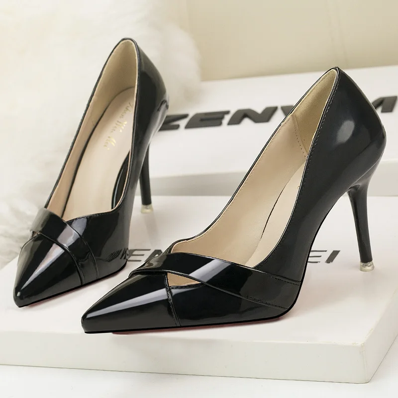 

Women's high heels spring women fashion pumps high heel with shallow pointed pierced sexy women's single shoes