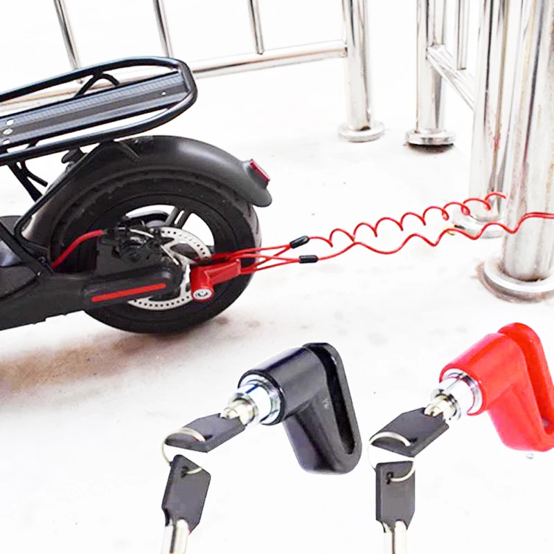 Disc Brakes Wheel Lock Portable Anti-theft Steel Wire Bicycle Electric Skateboard For Scooter Accessories | Спорт и развлечения